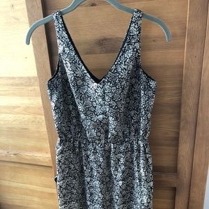 Black and White Floral LOFT Dress